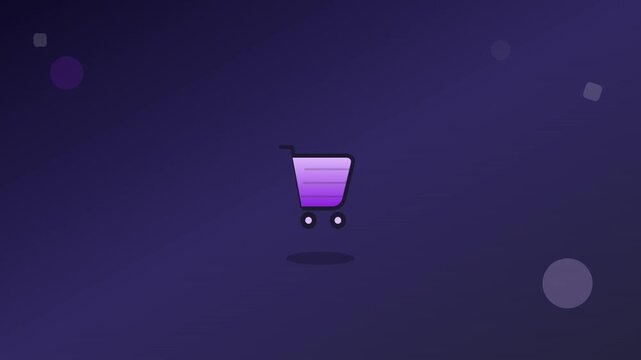 bouncing shopping cart ecommerce vector animation asset