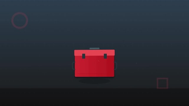 bouncing red toolbox repair service vector animation