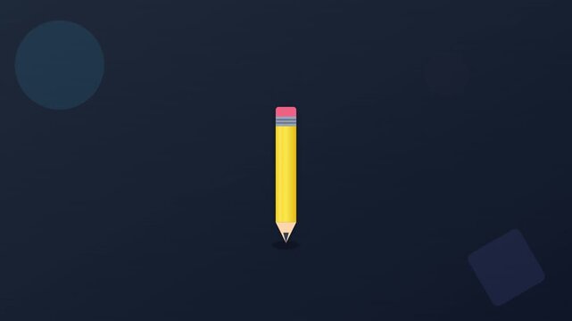 bouncing yellow pencil tool education vector loop