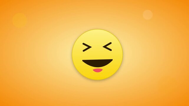Bright Yellow Laughing Emoji Funny Motion Graphic