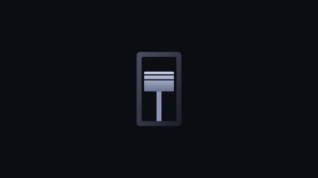 Car engine piston moving up and down inside cylinder, mechanical 3D animation