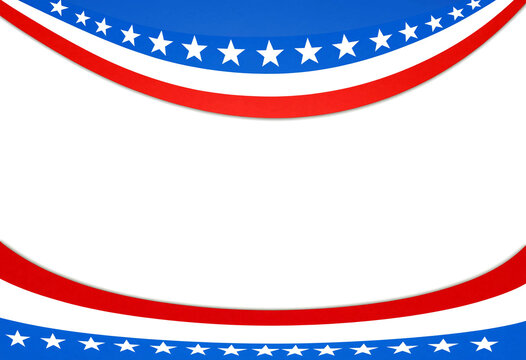 Patriotic American flag themed border design with stars and stripes pattern for celebrations