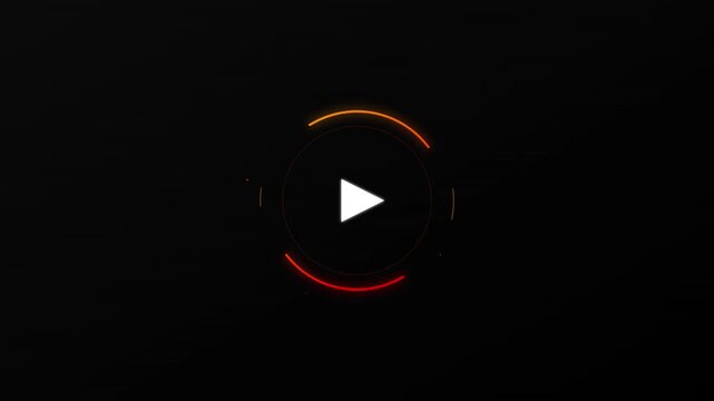 circular play button icon red orange vibrant motion