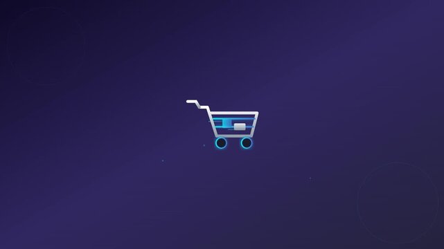 clean shopping cart ecommerce vector icon animation