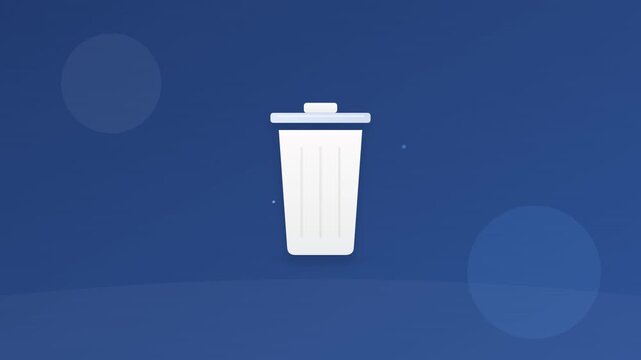Clean Trash Bin Icon Minimalist Vector Animation
