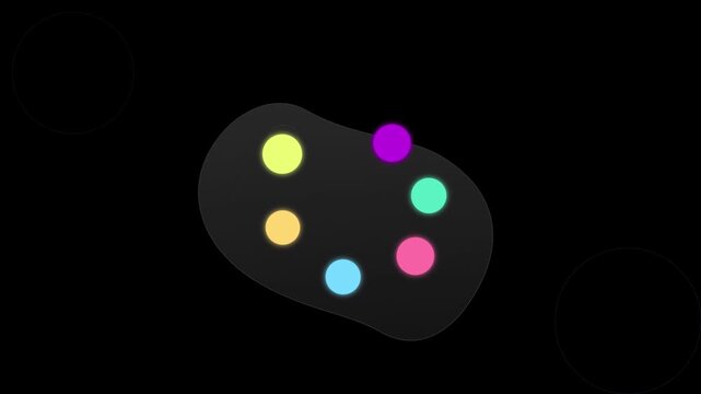 creative design paint palette animation vibrant multi color