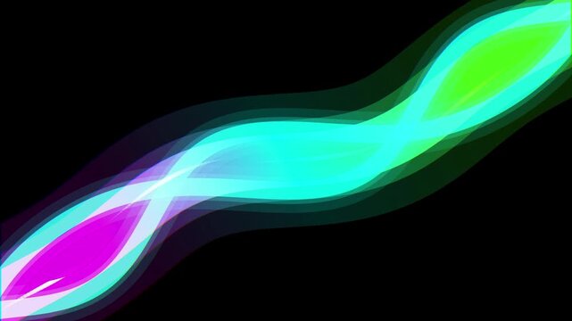 Translucent ribbon waves flowing seamless loop motion background