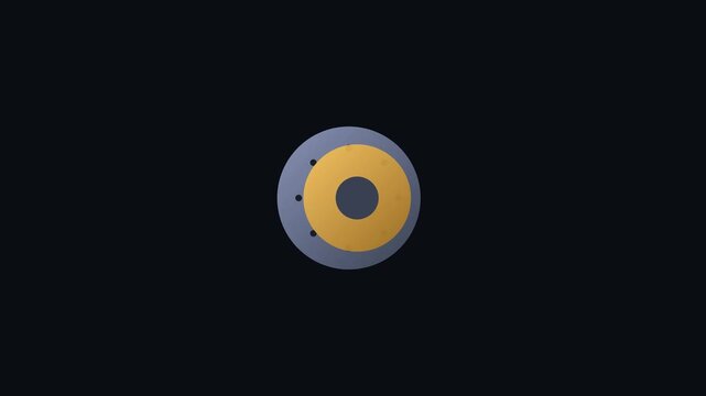 Clutch plate and flywheel spinning, car transmission 3D render animation