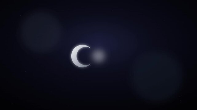 crescent moon night icon silver navy abstract design