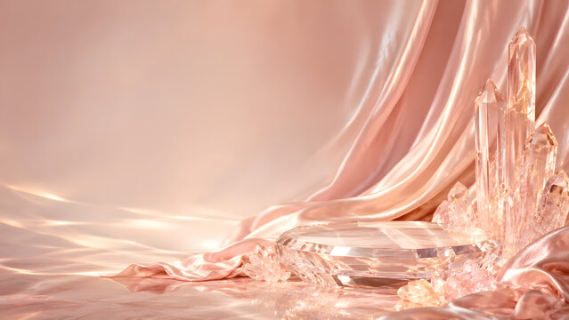 Blush Satin and Crystal Eleganc