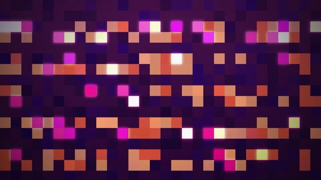 Pixelated grid flickering square pixels seamless loop motion