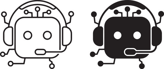 Naklejka premium Web, Virtual Assistant Headset for AI Customer Support