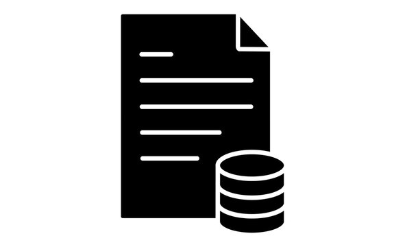     補助金の申請書類と金銭支援を表現したシンプルな線画アイコン