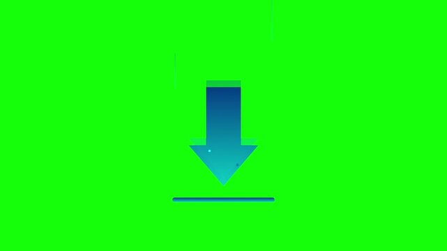 downloading arrow symbol modern green screen vector loop