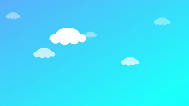 drifting white cloud sky weather vector loop