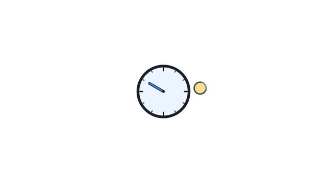 A simple sun icon beside a clock morphs into a crescent moon as the clock hand rotates.