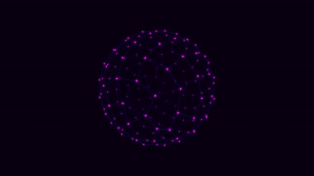 Antimatter Purple Premium Quantum Qubit Sphere Background - 4K Seamless Loop