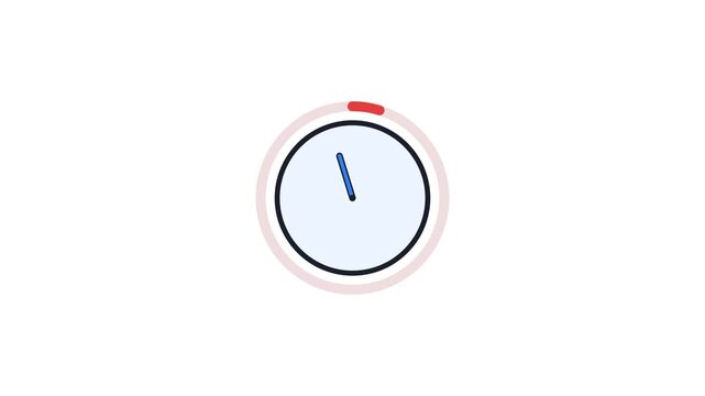 A circular progress ring around a small clock face empties clockwise and instantly restores
at completion.