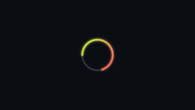 Gradient loading spinner rotating, website buffering 3D render animation
