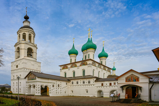 Orthodox Cathedral of the Tolga Monastery in the evening light, Yaroslavl region of Russia