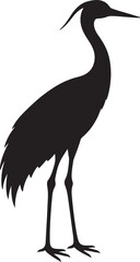 Fototapeta premium Crane Bird Silhouette – Elegant Wading Bird Vector Illustration