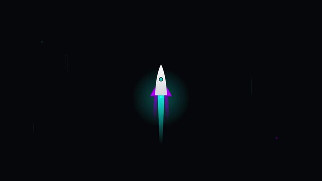 fast rocket launch startup vector icon motion
