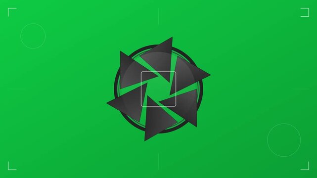 flashing camera shutter icon vector motion graphic