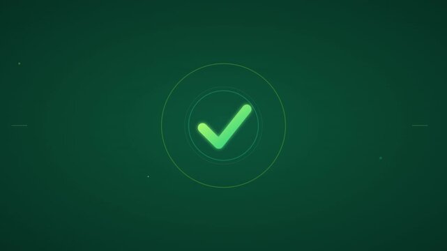 flashing green checkmark success approval flat vector