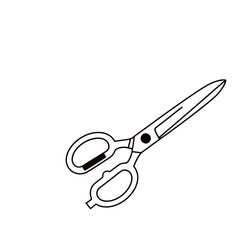Fototapeta premium Black and white illustration of scissors