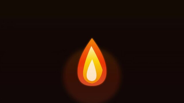 flickering orange fire flame burning vector animation