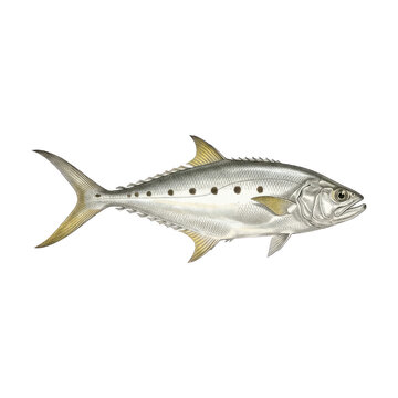 Coastal game fish talang queenfish side view