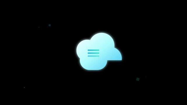 floating cloud data storage vector icon animation