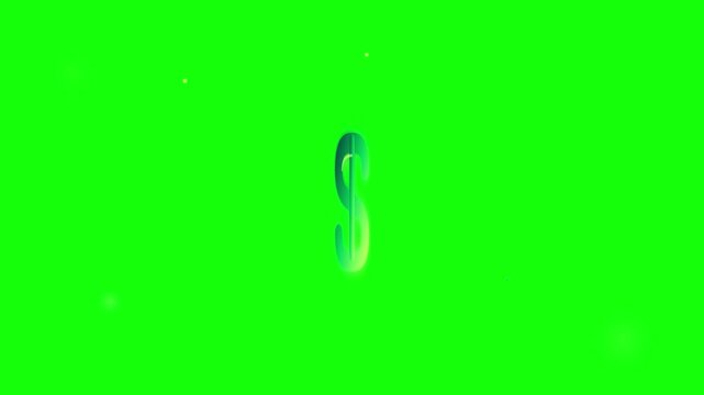 floating dollar sign currency animation green screen