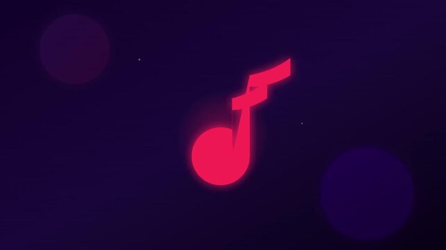 floating musical note vector icon motion animation