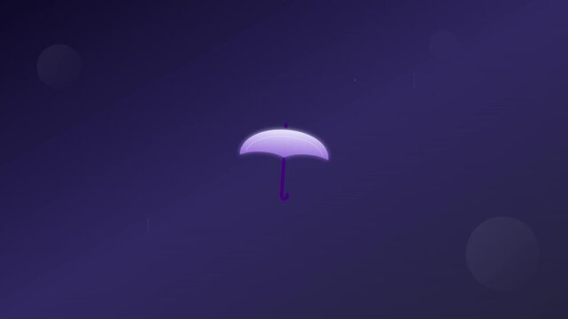 floating umbrella weather vector icon animation rain
