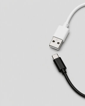 USB-A and USB-C Plugs Facing Each Other