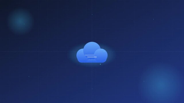 fluffy cloud data storage computing network icon