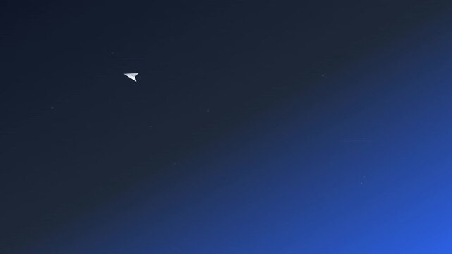 flying paper plane message vector icon animation