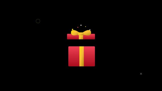 gift box surprise celebration black screen motion vector