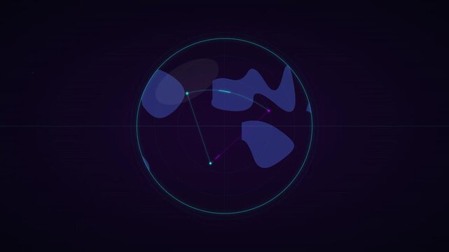Global Network Connection World Map Flat Animation