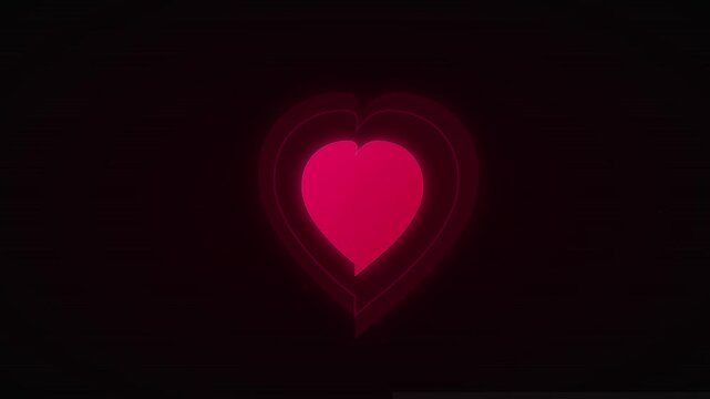 glowing red heart pulse modern vector motion