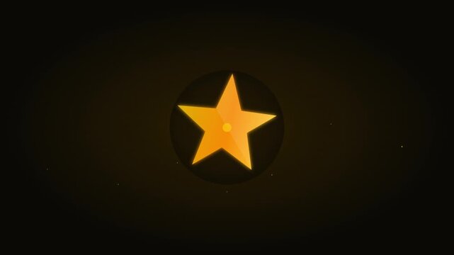 golden ranking star shining vector icon animation