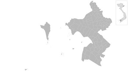 Obraz premium An Giang, Vietnam – administrative vector map with ward and commune boundaries (2026, Web Mercator projection, PPT-compatible & fully editable)