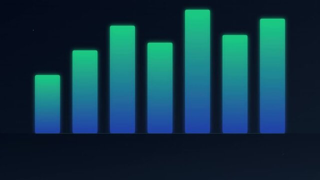 growing bar chart data vector icon animation