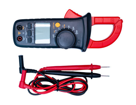 Clamp Meter, Multimete Digital, on isolated white background.