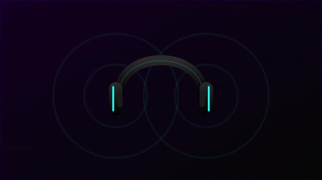 Headphones Listening Audio Sound Music Vector Animation