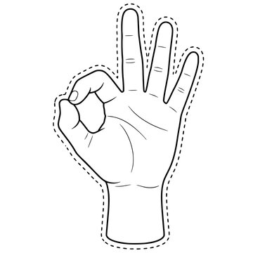 Number 0&ndash;5 & Common Hand Sign Coloring Pages | Printable Hand Gesture Cutouts Featuring Counting Fingers, Pointing, Thumbs Up, OK, Peace, Love & Everyday Hand Signs with Dashed Cut Lines for Crafts
