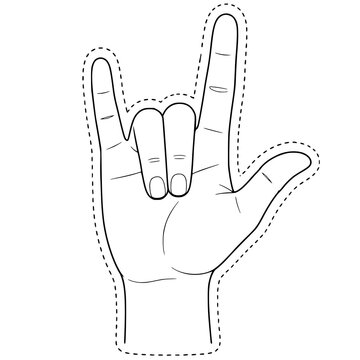 Number 0&ndash;5 & Common Hand Sign Coloring Pages | Printable Hand Gesture Cutouts Featuring Counting Fingers, Pointing, Thumbs Up, OK, Peace, Love & Everyday Hand Signs with Dashed Cut Lines for Crafts
