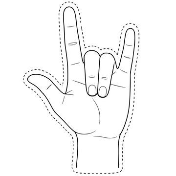 Number 0&ndash;5 & Common Hand Sign Coloring Pages | Printable Hand Gesture Cutouts Featuring Counting Fingers, Pointing, Thumbs Up, OK, Peace, Love & Everyday Hand Signs with Dashed Cut Lines for Crafts