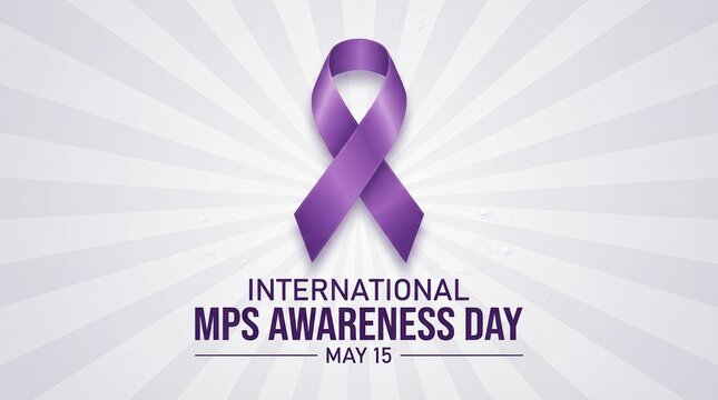 Purple awareness ribbon for International MPS Awareness Day on May 15